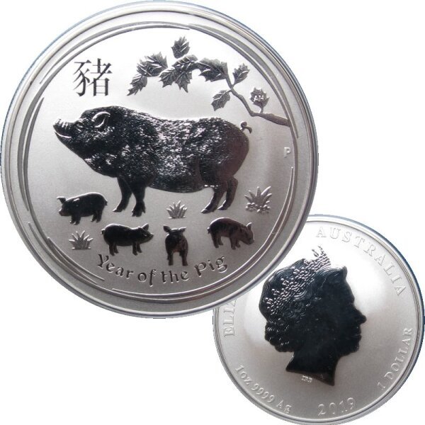 Australien Lunar II. 2019 Schwein 1 OZ Silber