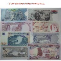 Welt - Lot div. Banknoten Motiv Wasserfall