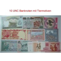 Welt - Lot div. Banknoten Motiv Tiere