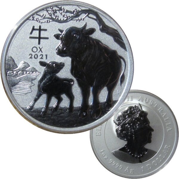 Australien Lunar III. 2021 Ochse 1 OZ Silber