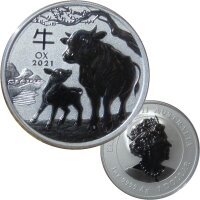 Australien Lunar III. 2021 Ochse 1 OZ Silber