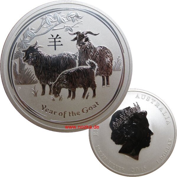 Australien Lunar II. 2015 Ziege 1 OZ Silber