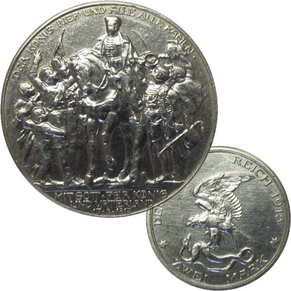 J. 109 - Preußen 2 Mark 1913 Der König Rief