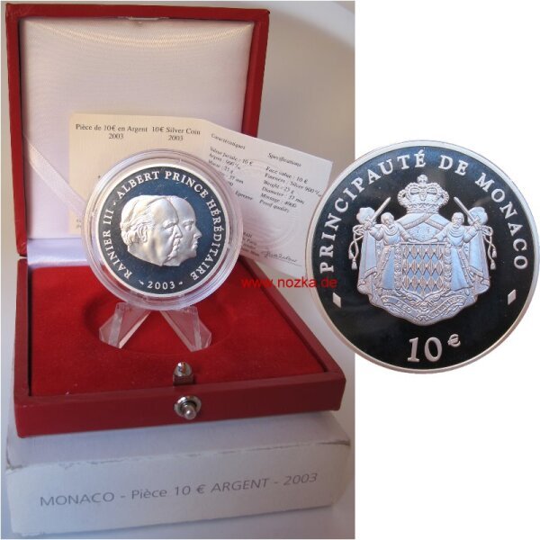 Monaco 10 Euro 2003 Geburtstag Rainier III.