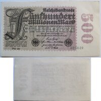 Ro.109 Reichsbanknote 500 Mio Mark 1923 Grab. DEU-125