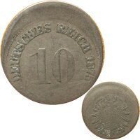 J. 004 - Kaiserreich 10 Pfennig 1875 Fehlprägung