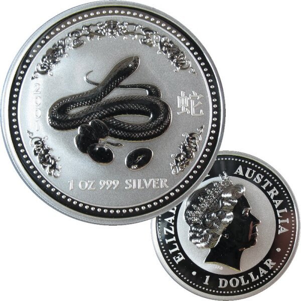 Australien Lunar I. 2001 Schlange 1 OZ Silber