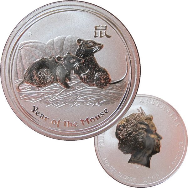Australien Lunar II. 2008 Maus 1 OZ Silber
