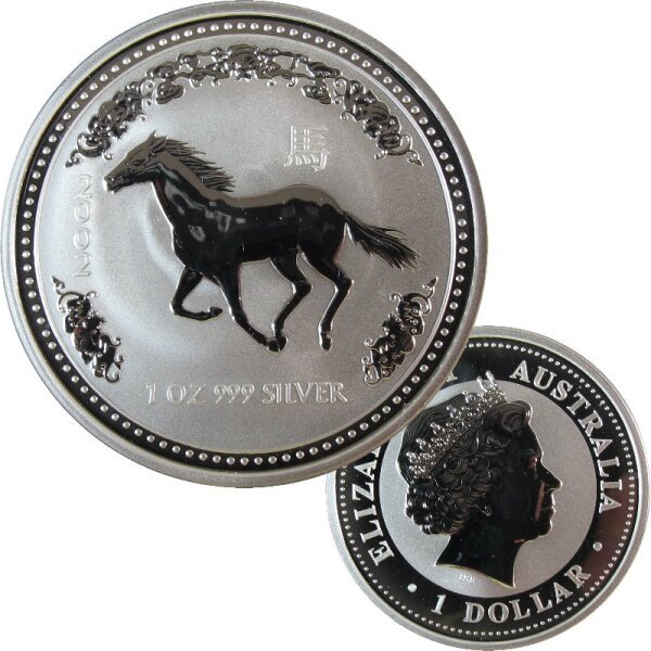 Australien Lunar I. 2002 Pferd 1 OZ Silber