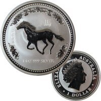 Australien Lunar I. 2002 Pferd 1 OZ Silber