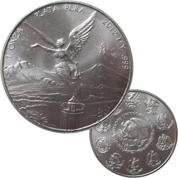 Mexiko Libertad 2012 Silber 1 OZ Siegesgöttin