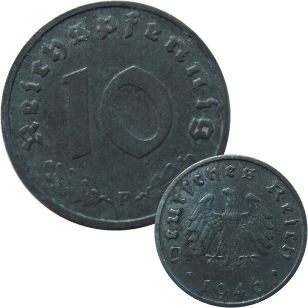J. 375 - 10 Reichspfennig 1946 F Alliierte Besatzung