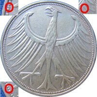 J. 387 - 5 DM Silberadler 1958 J selten
