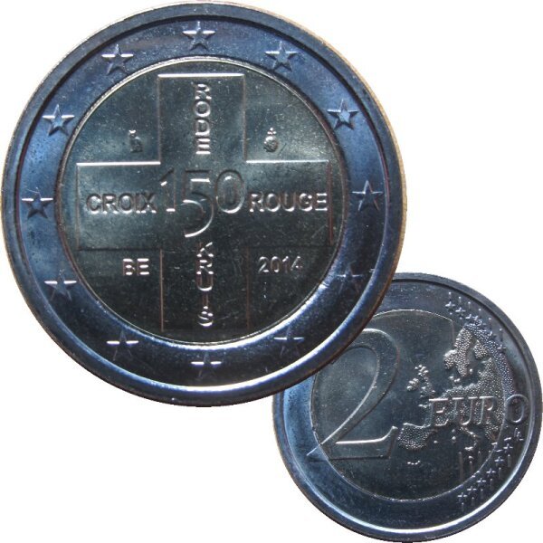 Belgien 2 Euro 2014 Rotes Kreuz lose