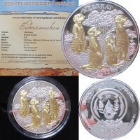 Ruanda 1000 Francs 2012 - 3 OZ Silber Erdmännchen /...