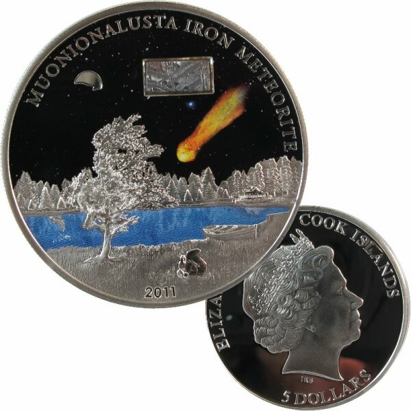 Cook Islands 5 Dollars 2011 Muonionalusta Meteorit