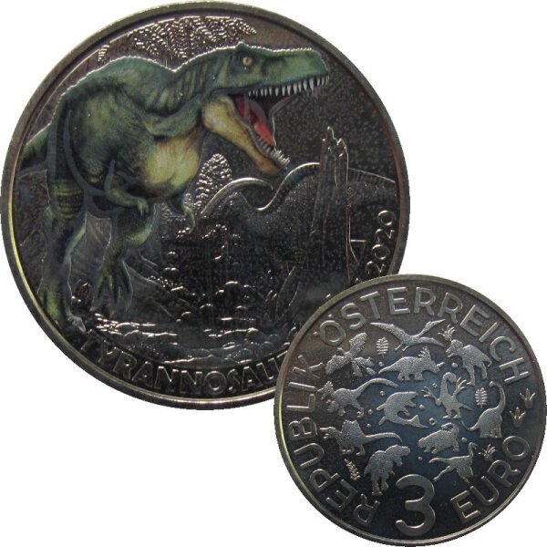 Österreich 3 Euro 2020 Saurier Tyrannosaurus rex