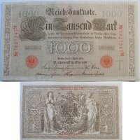 Ro.045 Reichsbanknote 1000 Mark 1910 Rotes Siegel Grab....