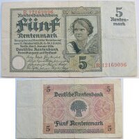 Ro.164 Rentenmarkschein 5 Rentenmark 1926 Grab. DEU-209