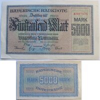 Ro.721 Bayerische Notenbank 5000 Mark 1922 Grab. BAY-6