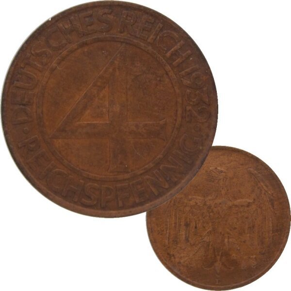 J. 315 - 4 Reichspfennig 1932 D Brüning-Taler