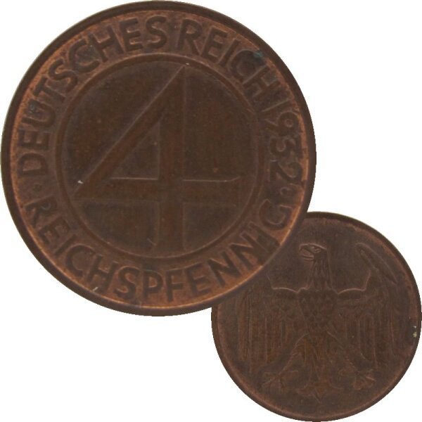 J. 315 - 4 Reichspfennig 1932 G Brüning-Taler