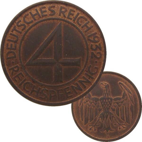 J. 315 - 4 Reichspfennig 1932 J Brüning-Taler