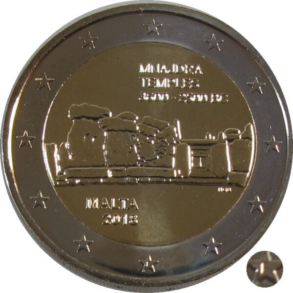 Malta 2 Euro 2018 Mnajdra Münzzeichen F