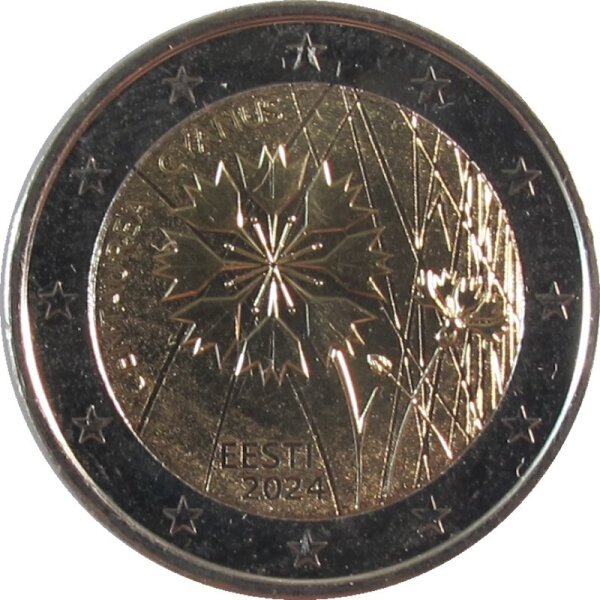 Estland 2 Euro 2024 Kornblume