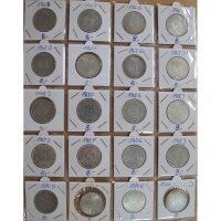 J. 387 - 5 DM Silberadler 1951-1974 (72 x )