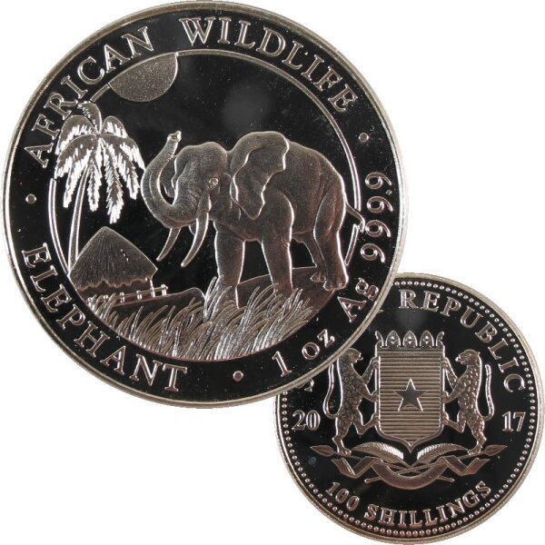Somalia 1 OZ Elefant 2017 Silber