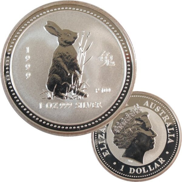 Australien Lunar I. 1999 Hase 1 OZ Silber
