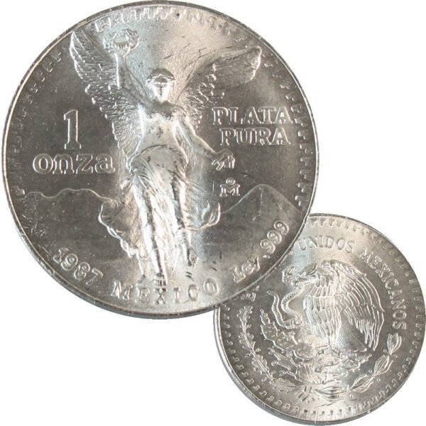 Mexiko Libertad 1987 Silber 1 OZ Siegesgöttin