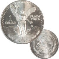 Mexiko Libertad 1990 Silber 1 OZ Siegesgöttin