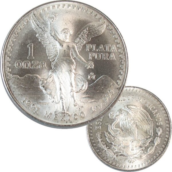 Mexiko Libertad 1991 Silber 1 OZ Siegesgöttin