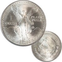 Mexiko Libertad 1991 Silber 1 OZ Siegesgöttin