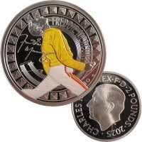 England 2 Pounds 2025 Freddie Mercury Farbe 1 OZ Silber PP