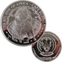 Ruanda 500 Francs 2010 - 1 OZ Silber - The Big Five -...