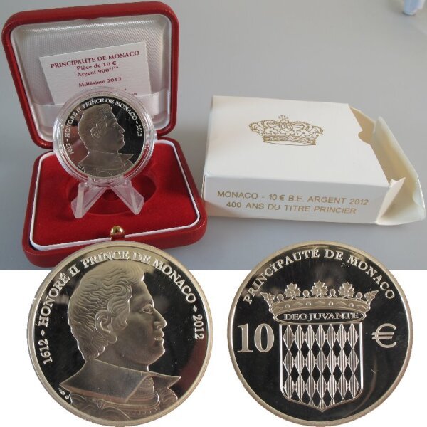 Monaco 10 Euro 2012 Honore Silber pp