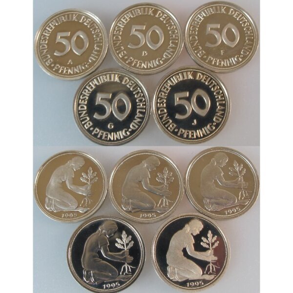 J. 384 - 50 Pfennig 1995 A D F G J komplett
