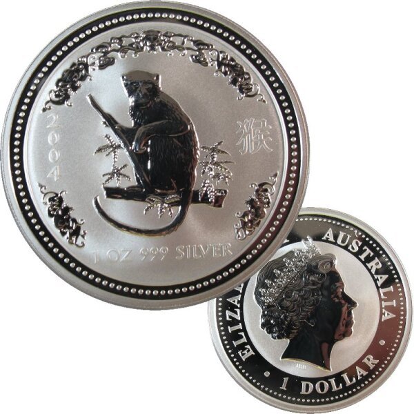 Australien Lunar I. 2004 Affe 1 OZ Silber